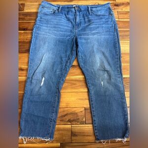 MADEWELL 35 ✨ plus size high rise slim boyfriend crop Blue Jeans EUC